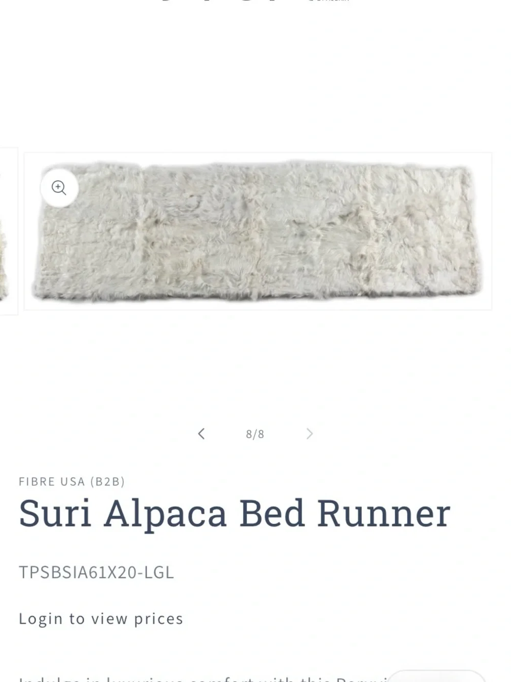 Fibre White Beige Alpaca Fur Bed Runner Area Rug 10x20